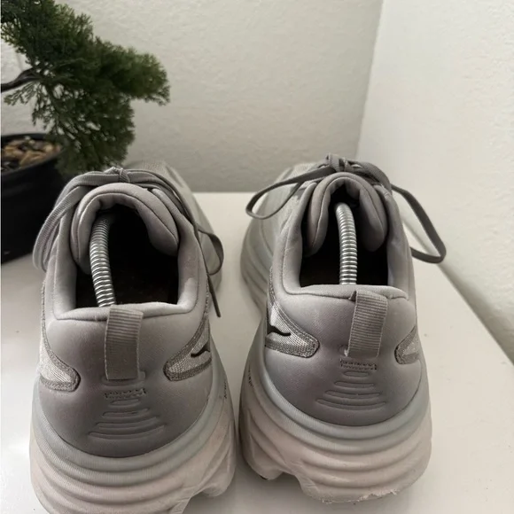 Hoka bondi 8 Light Gray Athletic Shoes - Picture 3 of 8